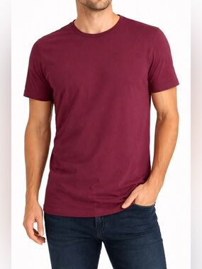 WYR Burgundy Crew Neck T-Shirt Men’s XL Soft Stretch Tee Casual Basic